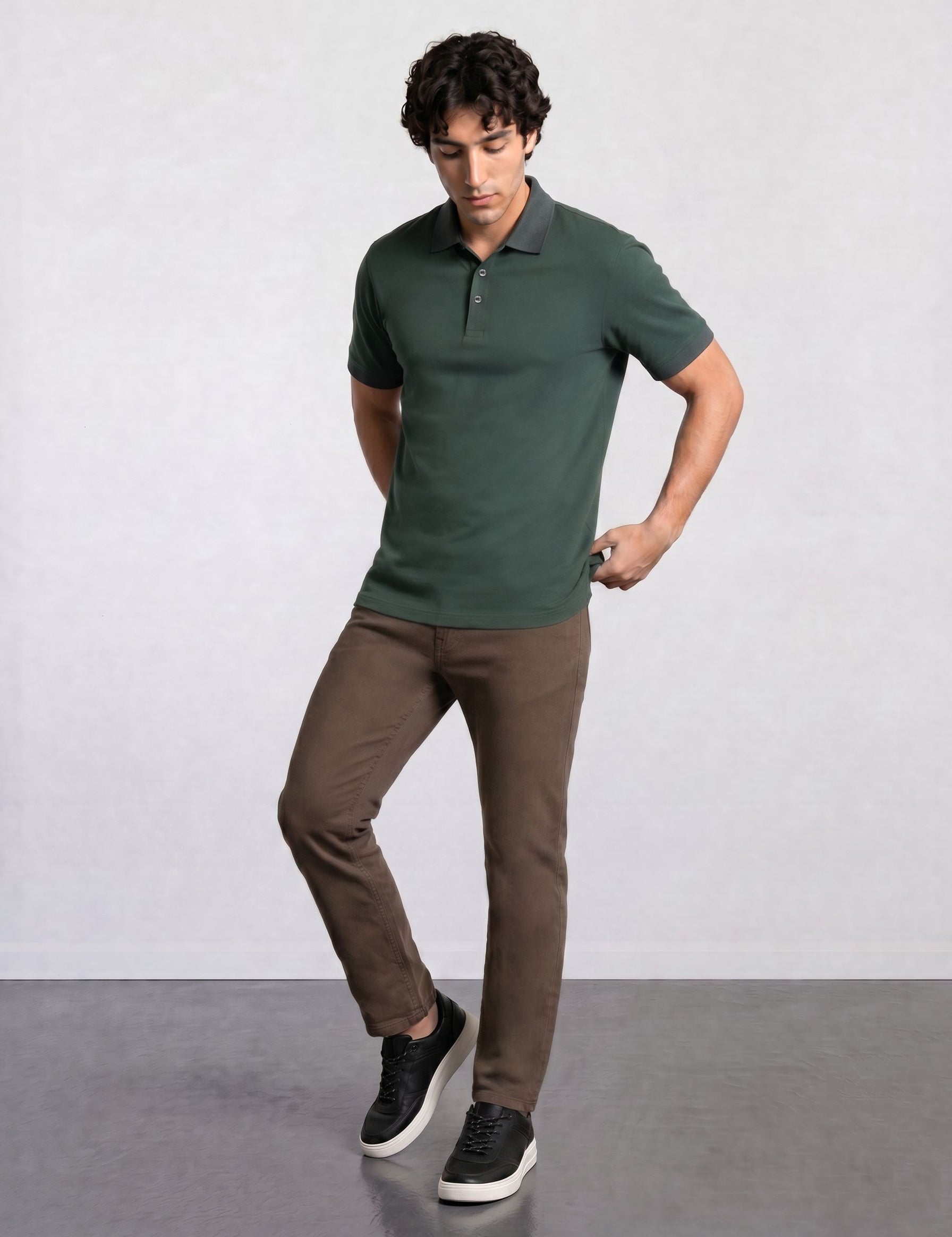 THE PIQUÉ FLEX - REGULAR POLO - DARK GREEN