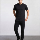 THE ACTIVE - SLIM HALF TEE - BLACK
