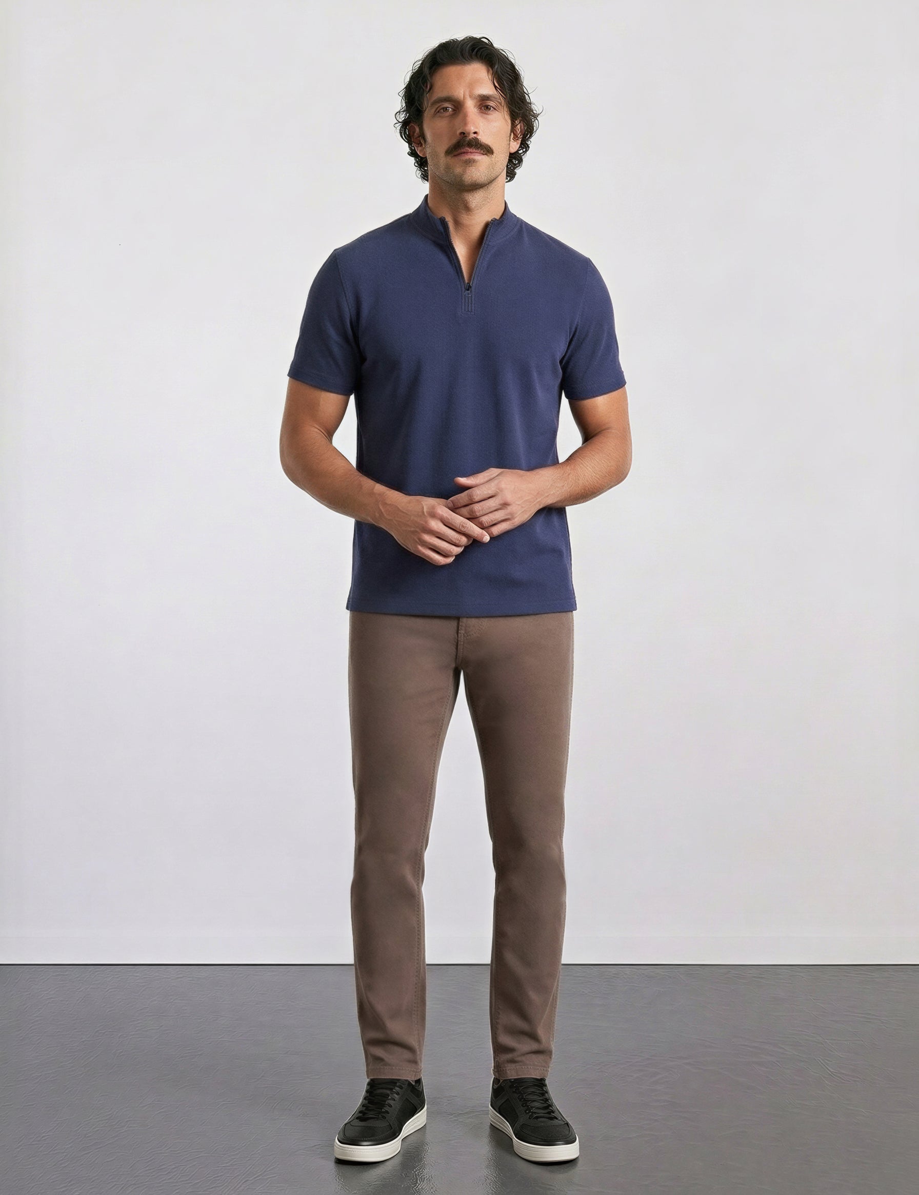 THE ACTIVE - QUARTER ZIP HALF TEE - NAVY BLUE