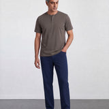 THE FLEX - HENLEY COLLAR HALF TEE - GRAPHITE GREY