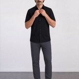 THE CITY - SLIM HALF SHIRT - BLACK