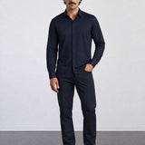 THE HYPERFLEX - SLIM FULL SHIRT - NAVY BLUE