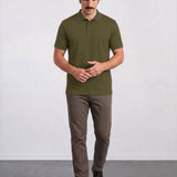 THE PIQUÉ FLEX - REGULAR POLO - OLIVE GREEN