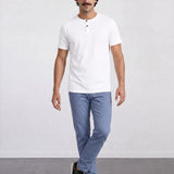 THE FLEX - HENLEY COLLAR HALF TEE - ICE