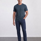 THE FLEX - PIMA TEXTURED HALF TEE - NAVY BLUE