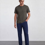 THE FLEX - HENLEY COLLAR HALF TEE - GRAPHITE GREY