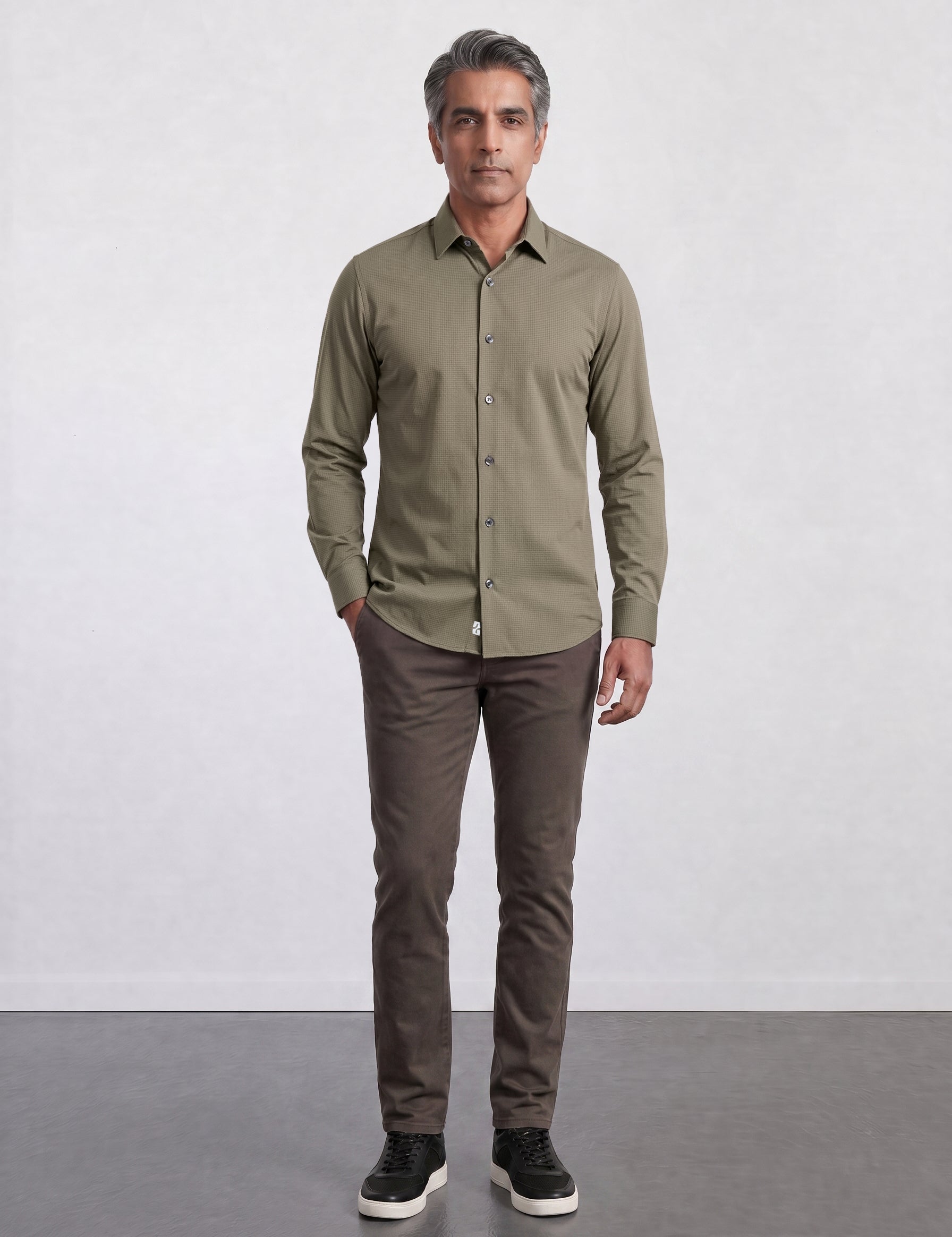 THE AIRTECH - SLIM FULL SHIRT - LEAF GREEN