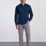 THE HYPERFLEX - SLIM FULL SHIRT - MEDIUM NAVY
