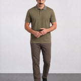 THE PIQUÉ FLEX - REGULAR POLO - OLIVE GREEN