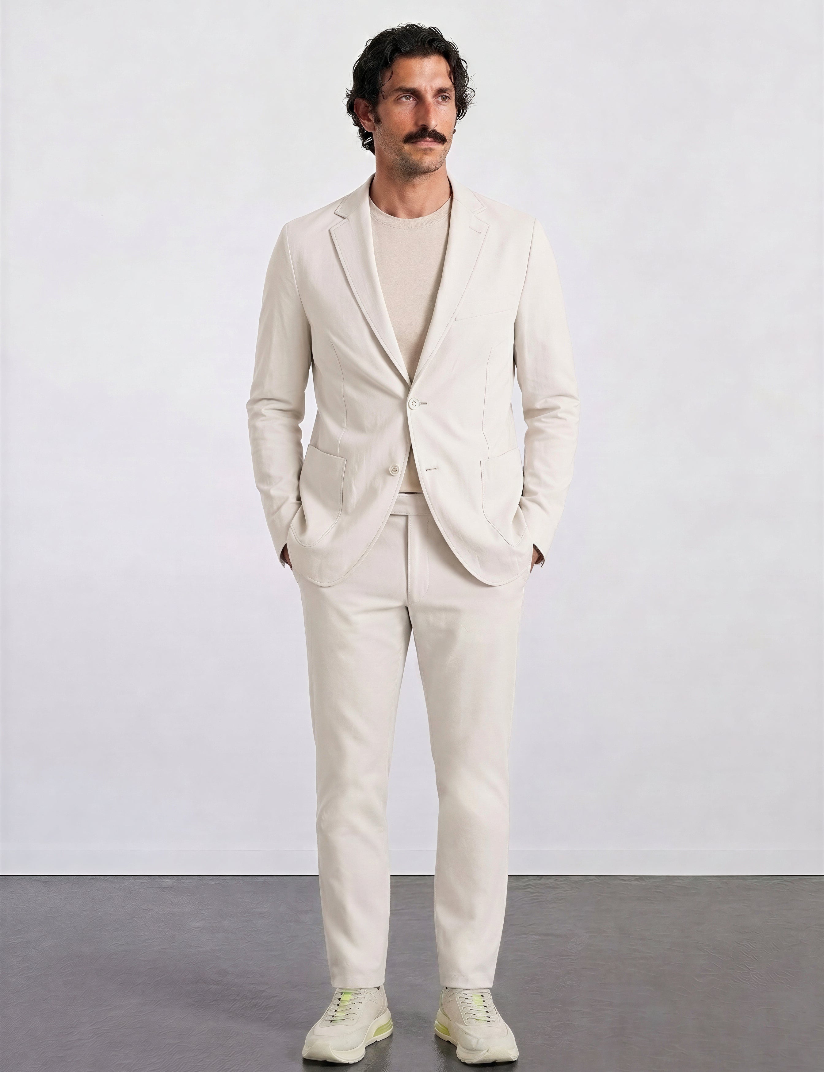 THE HYPERFLEX - SUPER SLIM RIPSTOP BLAZER - OFF WHITE