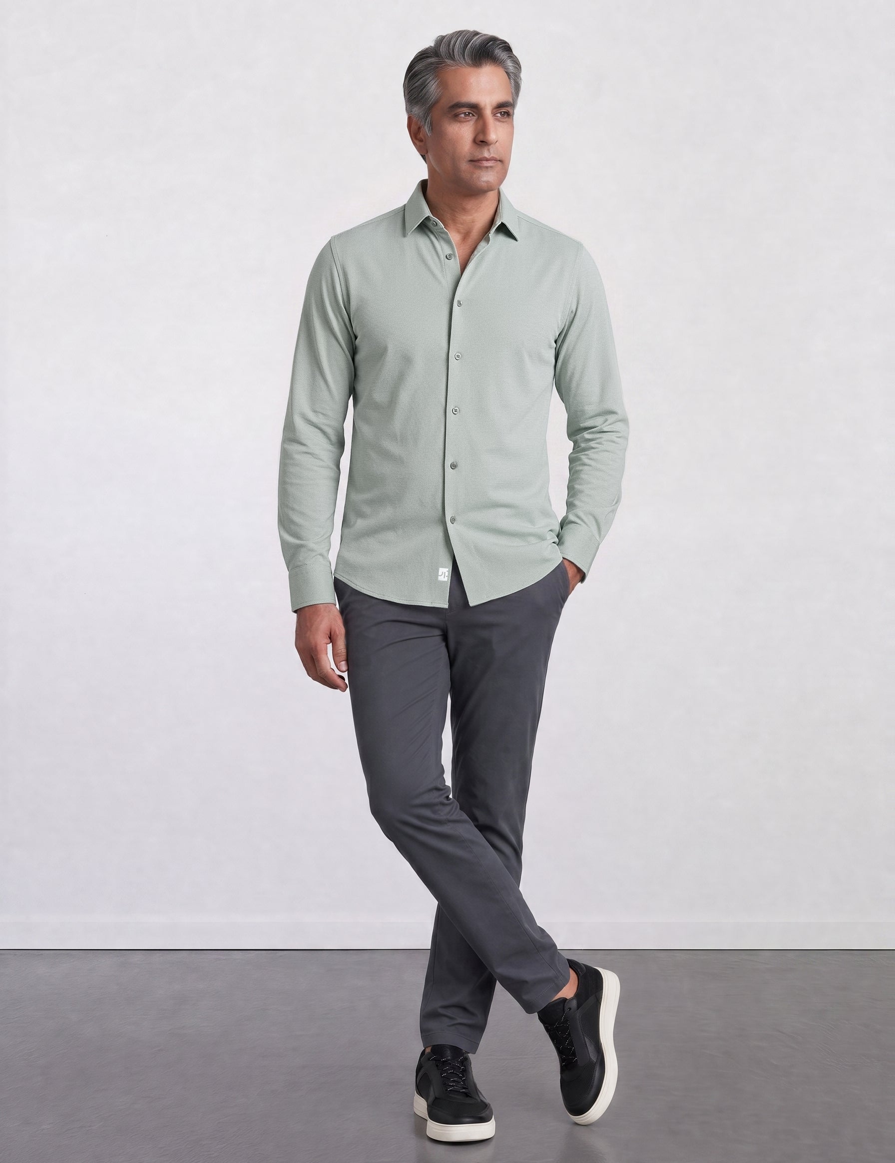 THE HYPERFLEX - SLIM FULL SHIRT - PISTACHIO GREEN
