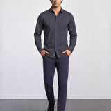 THE PIQUÉ FLEX - SLIM FULL SHIRT - NAVY BLUE