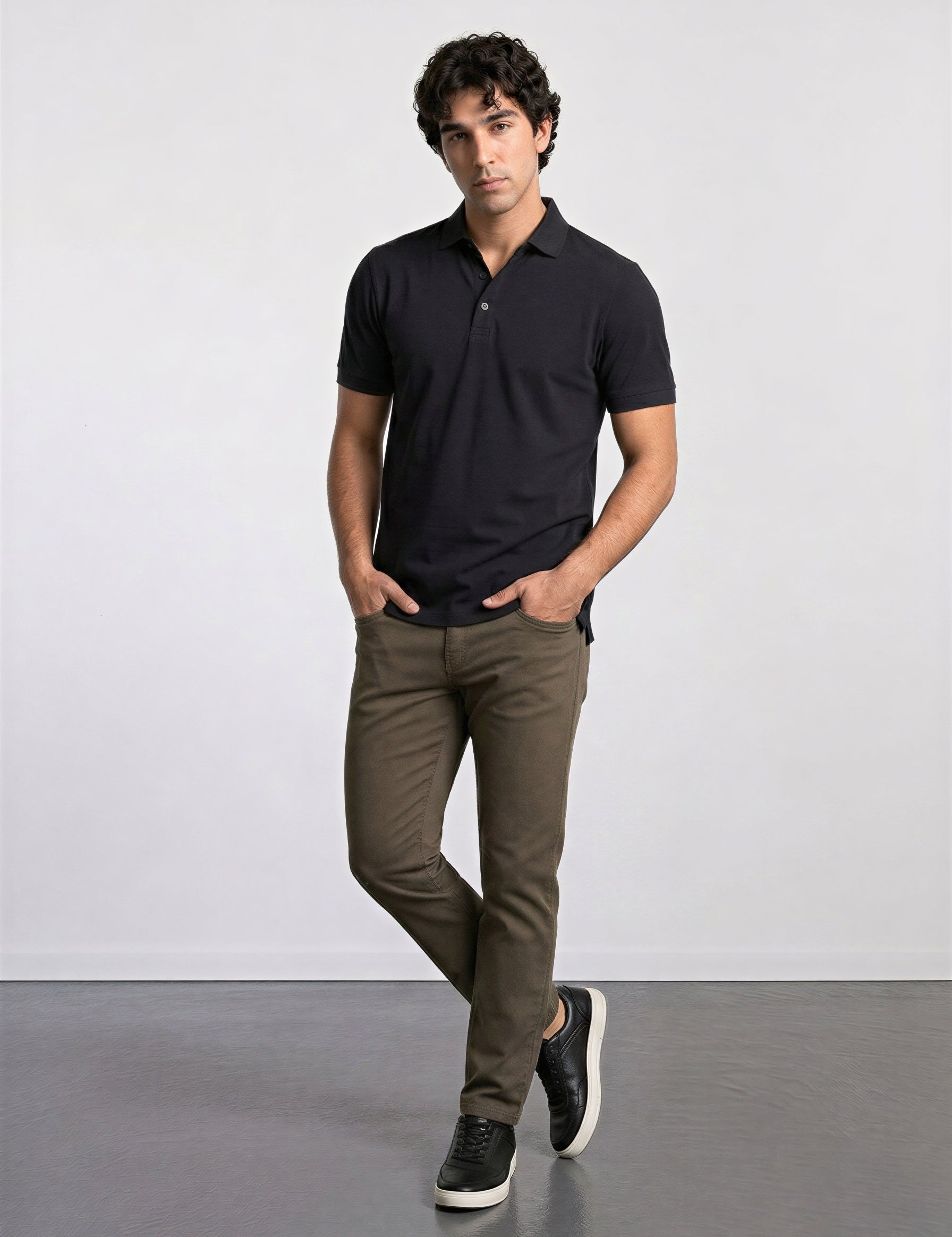 THE PIQUÉ FLEX - REGULAR POLO - BLACK