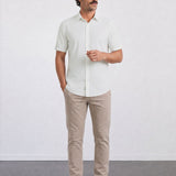 THE HYPERFLEX - SLIM HALF SHIRT - WHITE