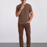 THE FLEX - PIMA HALF TEE - OCHRE