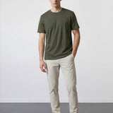 THE FLEX - PIMA HALF TEE - OLIVE GREEN