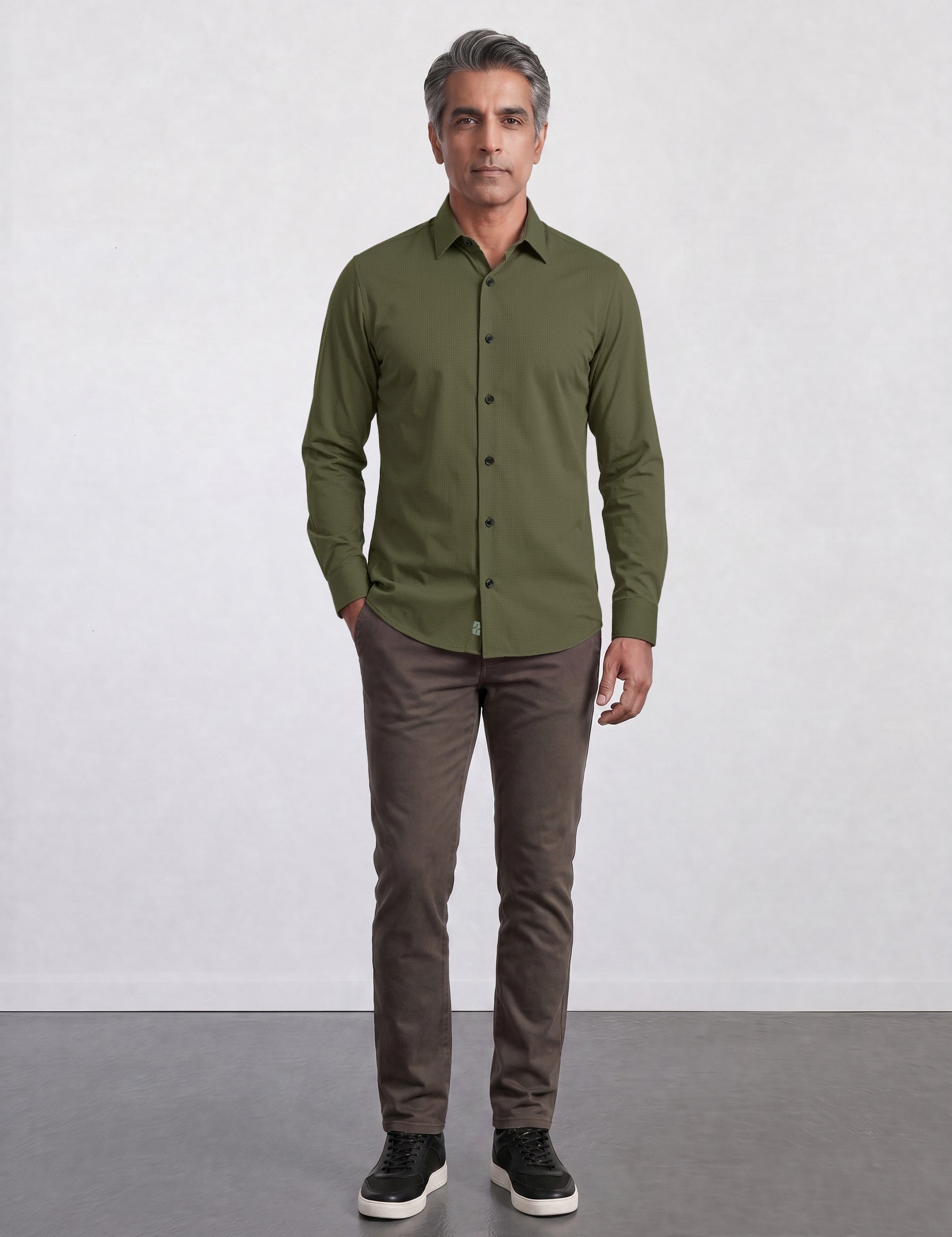 THE AIRTECH - SLIM FULL SHIRT - LEAF GREEN