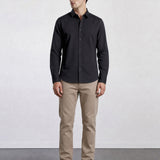 THE HYPERFLEX - SLIM FULL SHIRT - BLACK