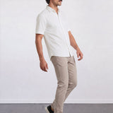 THE HYPERFLEX - SLIM HALF SHIRT - WHITE