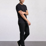 THE ACTIVE - SLIM HALF TEE - BLACK
