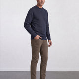 THE SOFT EASE - REGULAR SWEATER - NAVY AND LIME GREEN