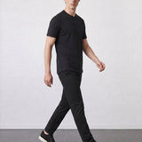 THE FLEX - HENLEY COLLAR HALF TEE - BLACK