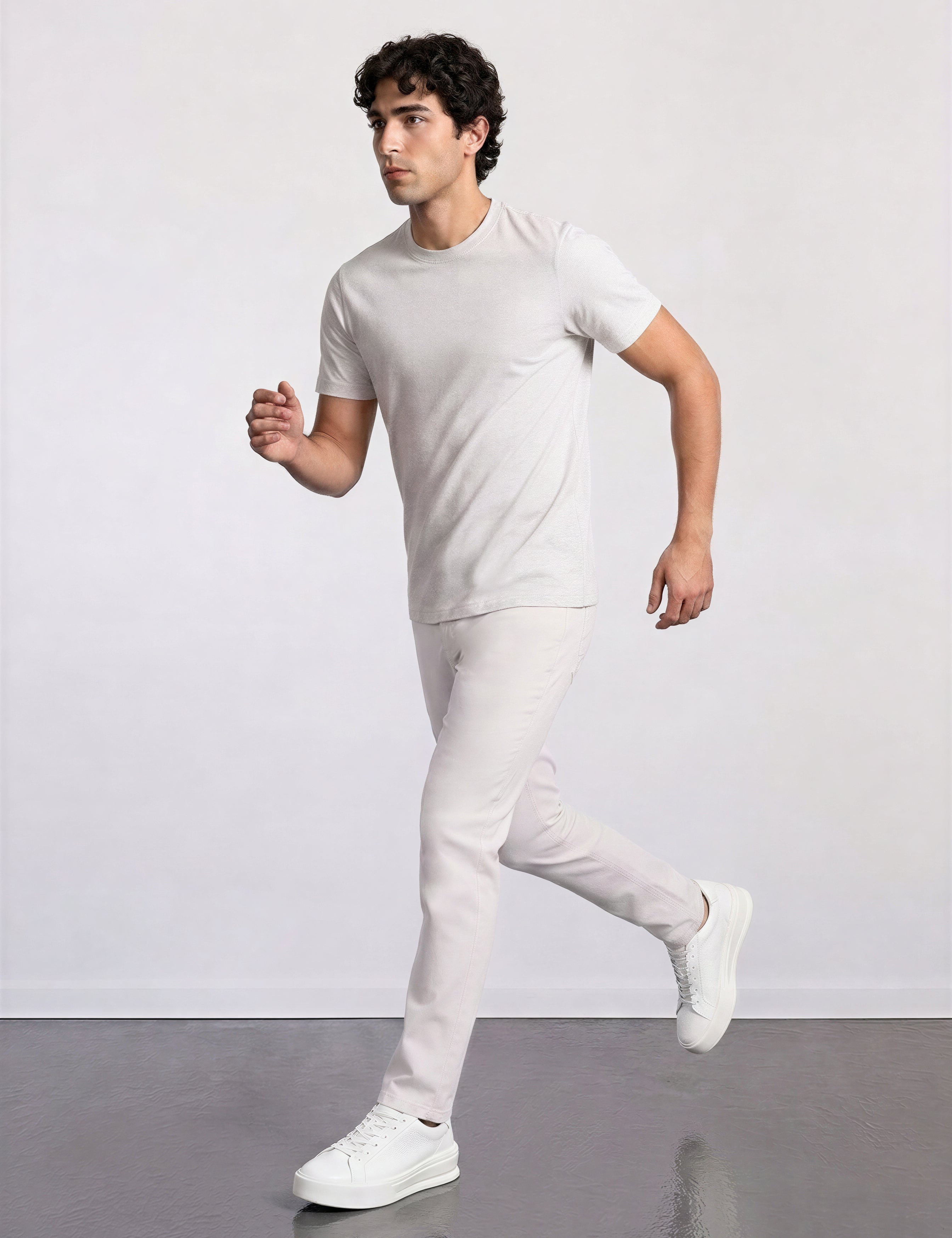 THE ESSENTIAL - HALF TEE - LIGHT GREY