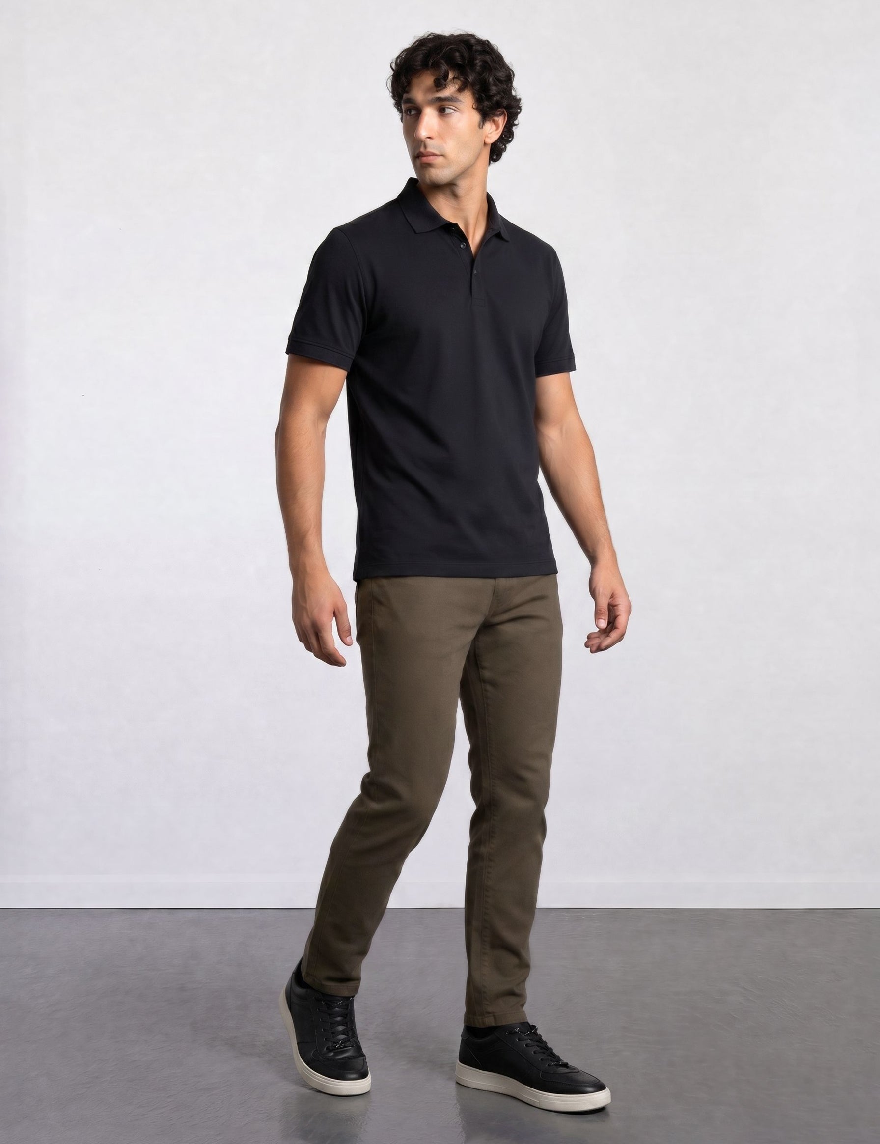 THE PIQUÉ FLEX - REGULAR POLO - BLACK