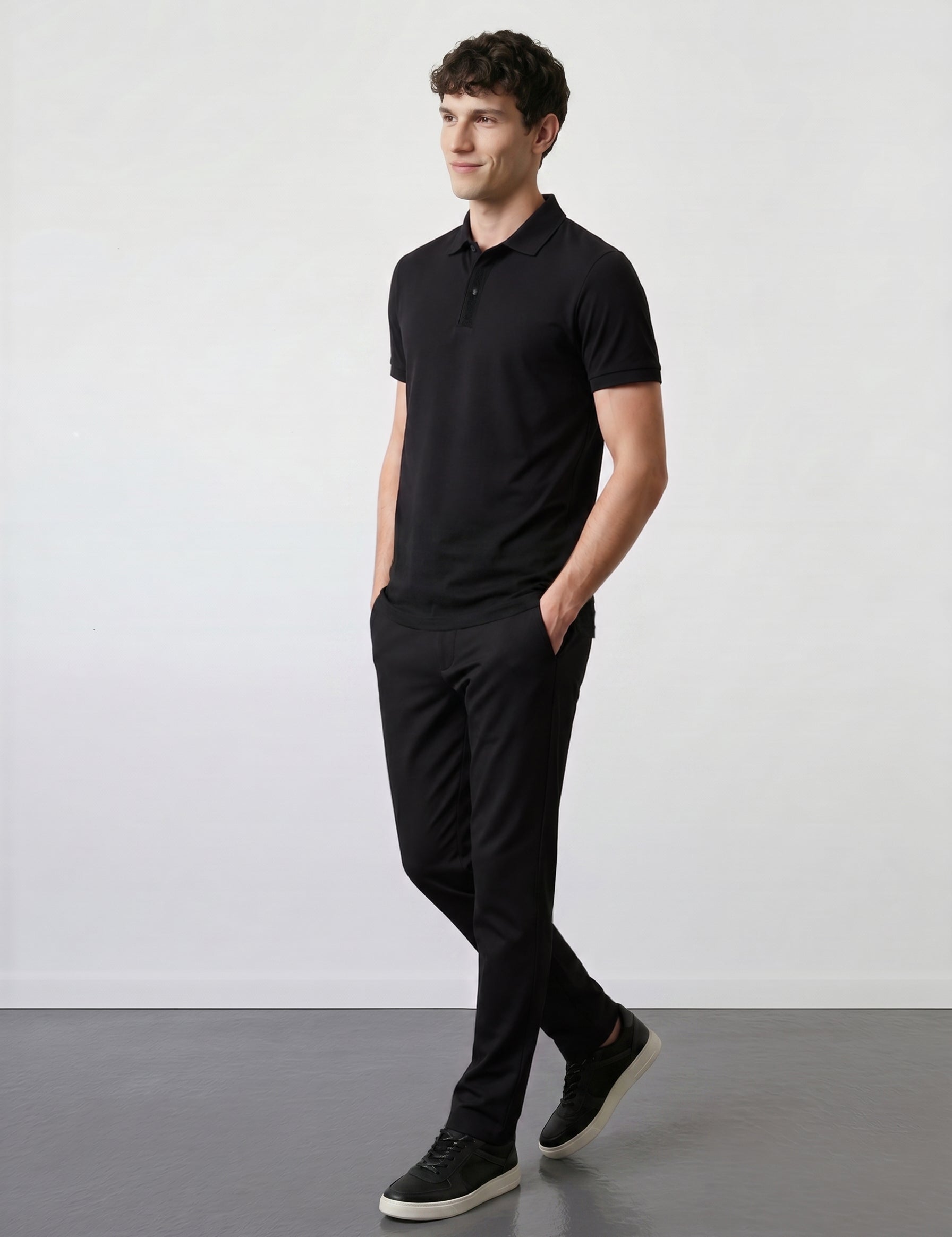 THE SOFT EASE - TAILORED PANTS - BLACK