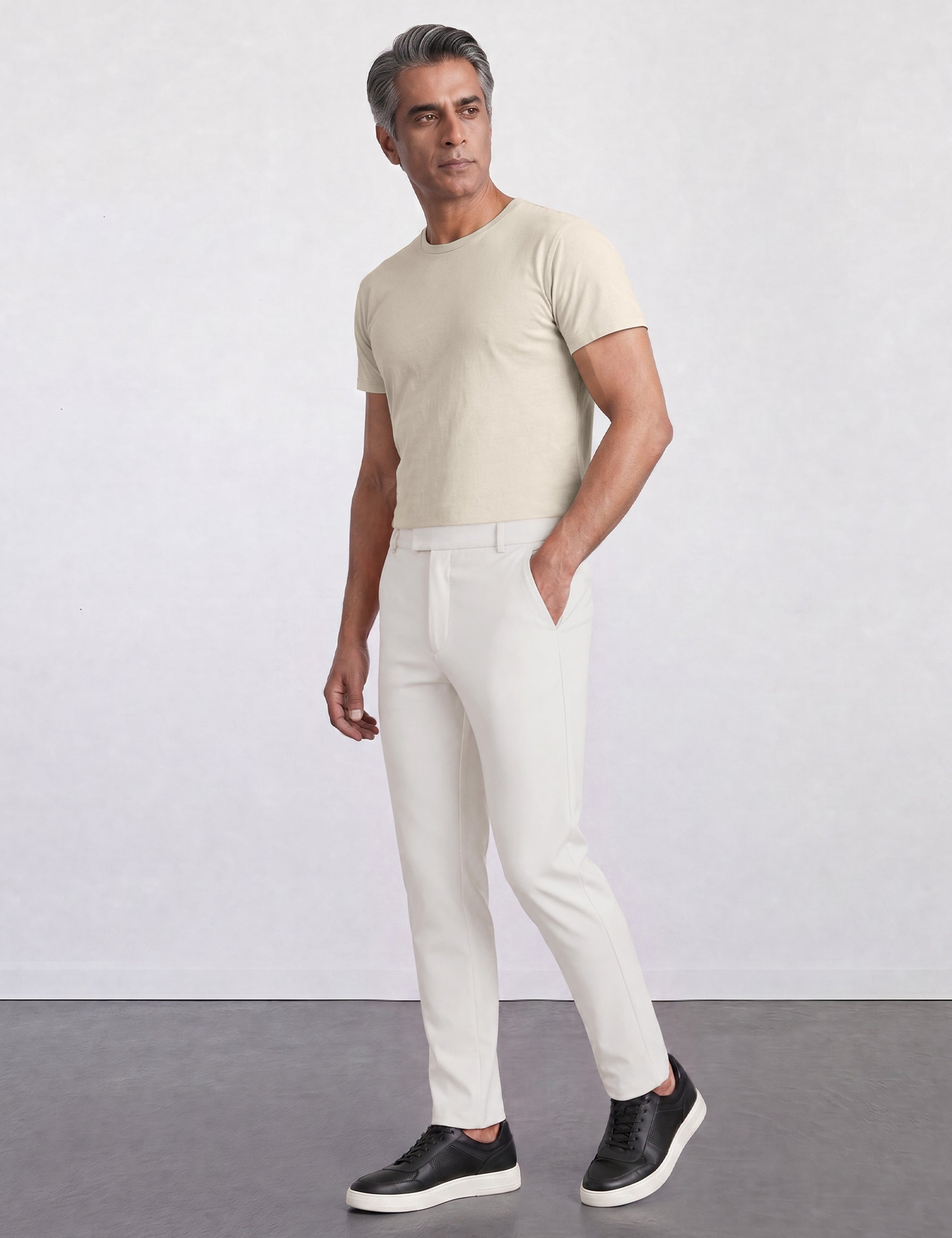 THE HYPERFLEX EASY - SLIM RIPSTOP PANTS - OFF WHITE