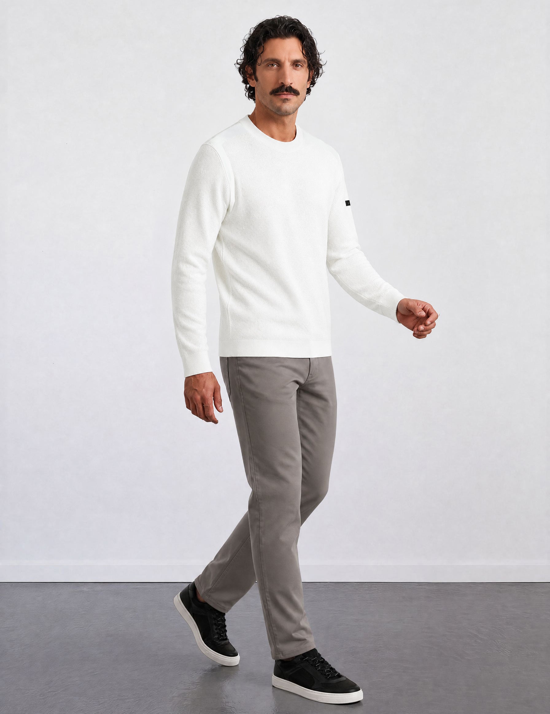 THE SOFT EASE - JACQUARD SWEATER - OFF WHITE