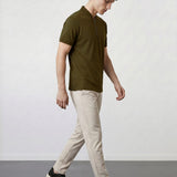 THE APEX - QUARTER ZIP POLO - MILITARY GREEN