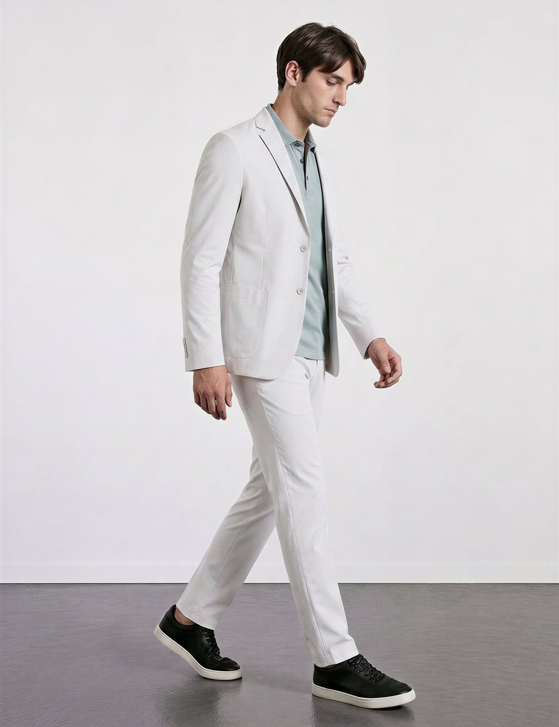 THE TECH TWILL - SUPER SLIM BLAZER - GREY