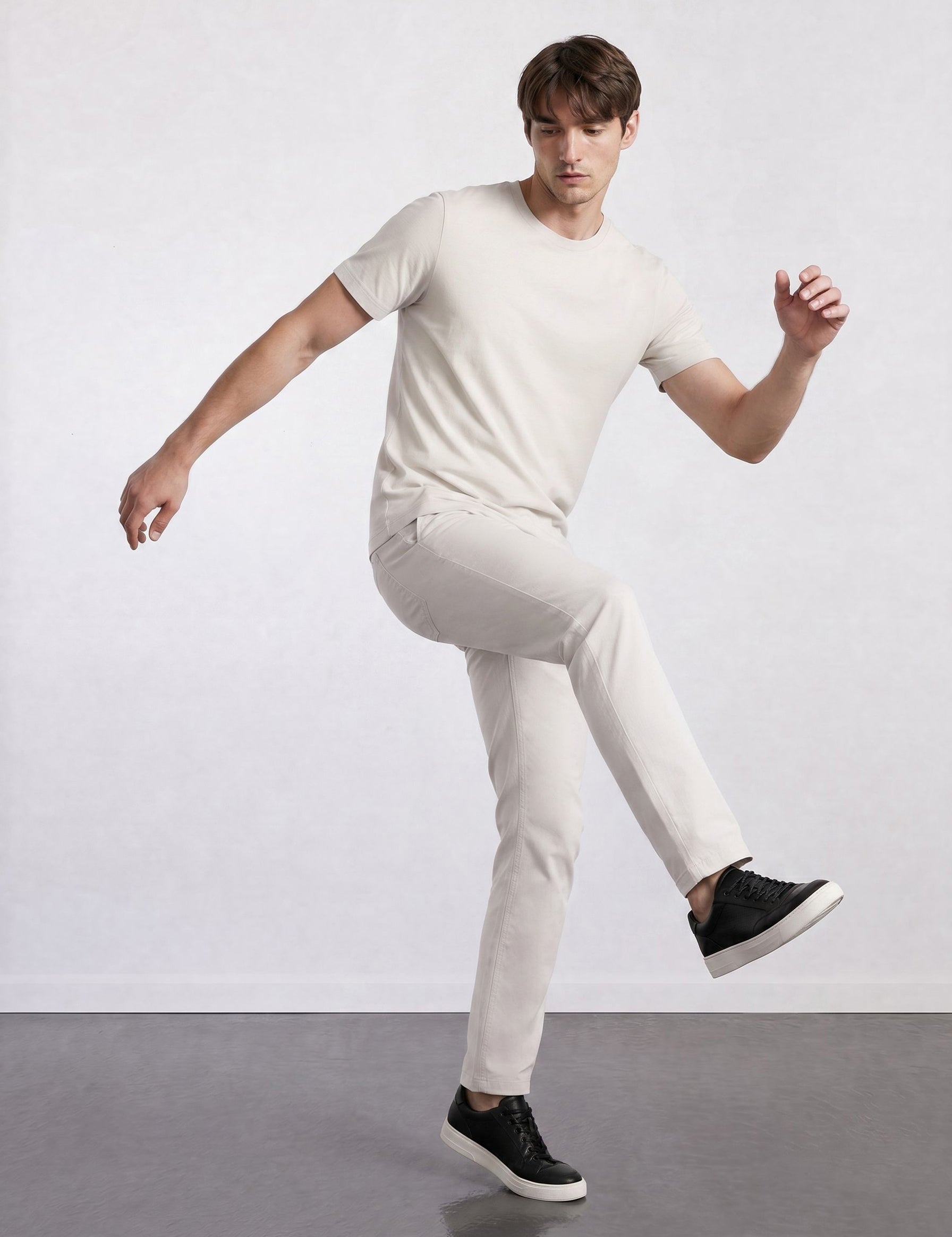 THE FLEX - PIMA HALF TEE - OFF WHITE