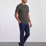 THE FLEX - HENLEY COLLAR HALF TEE - GRAPHITE GREY