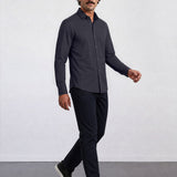 THE HYPERFLEX - SLIM FULL SHIRT - NAVY BLUE