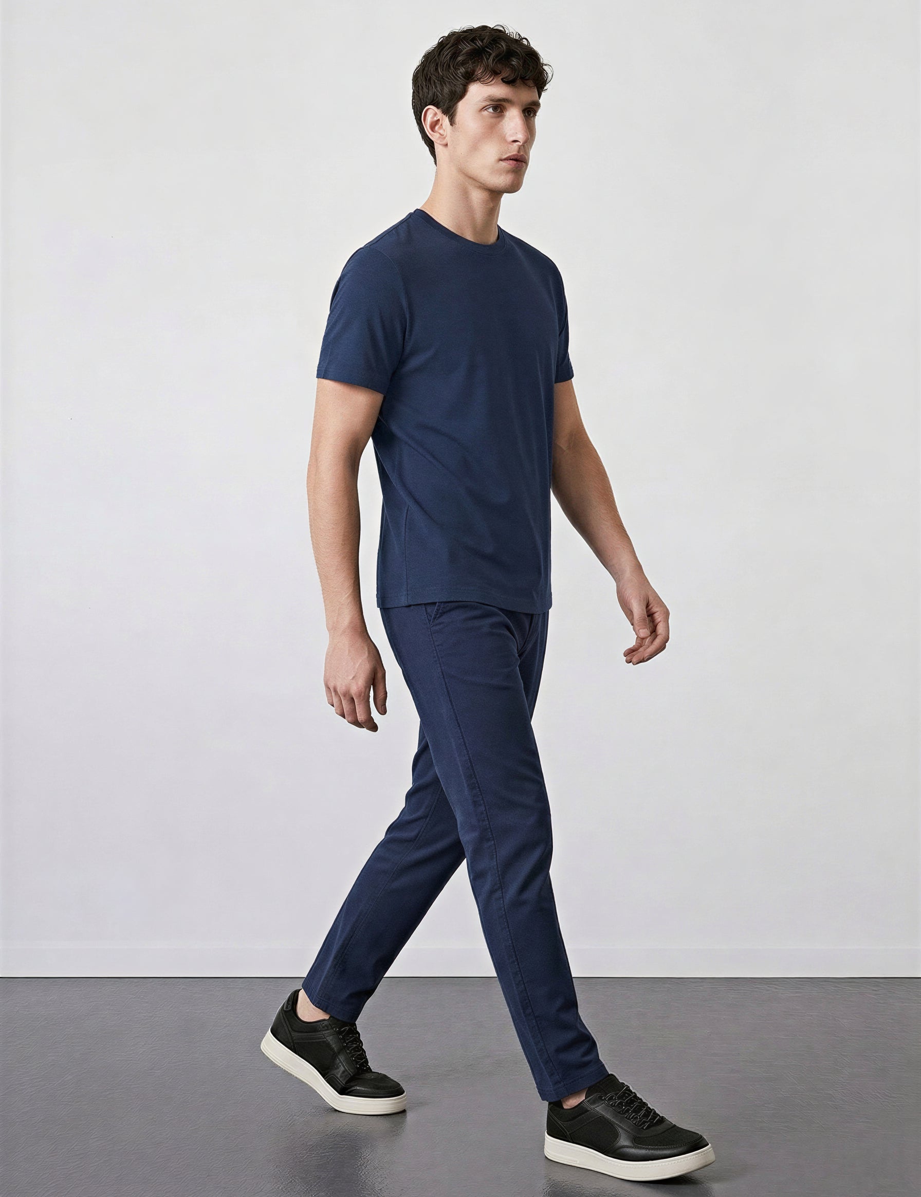 THE ACTIVE - SLIM HALF TEE - NAVY BLUE