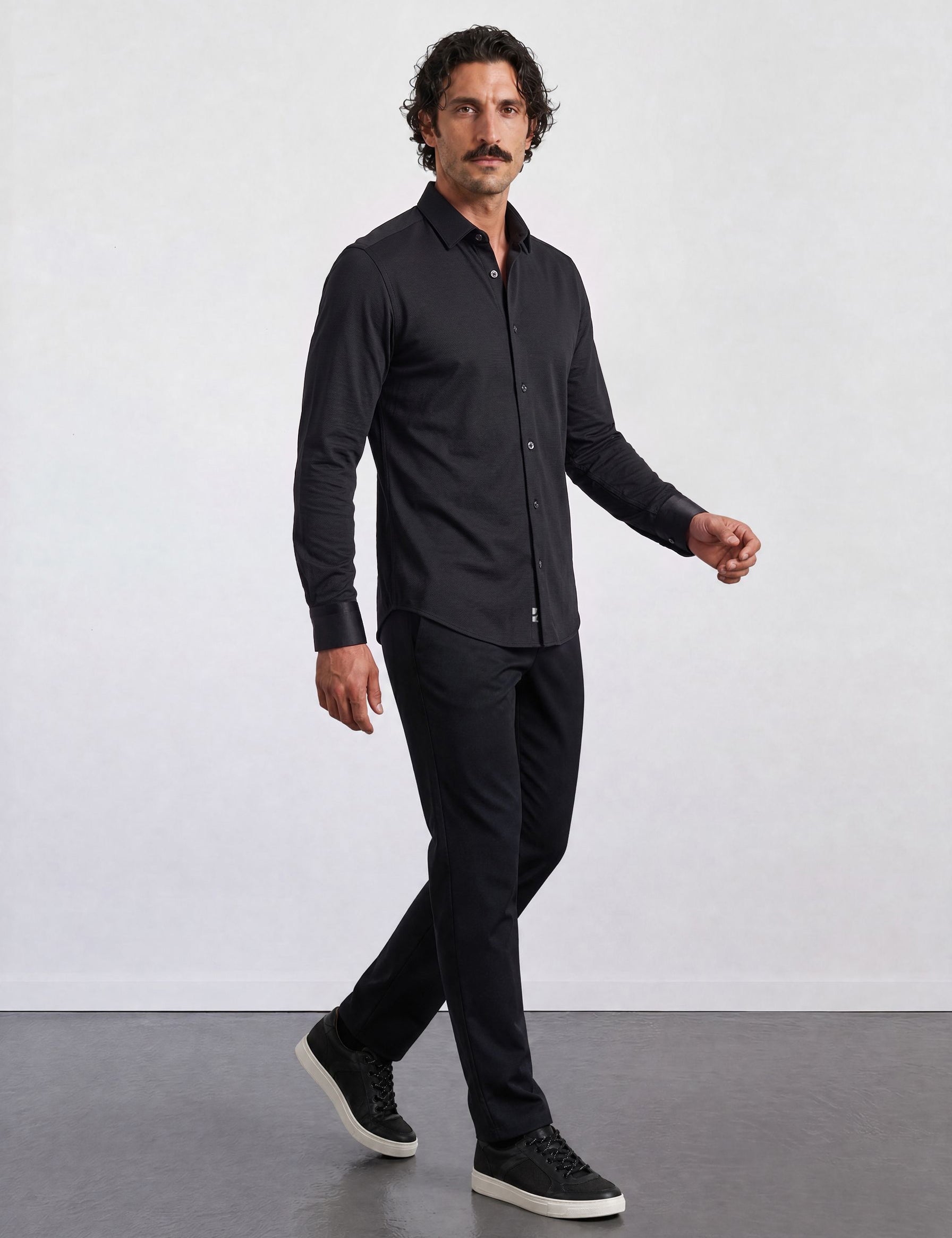 THE CITY - SLIM SHIRT - BLACK