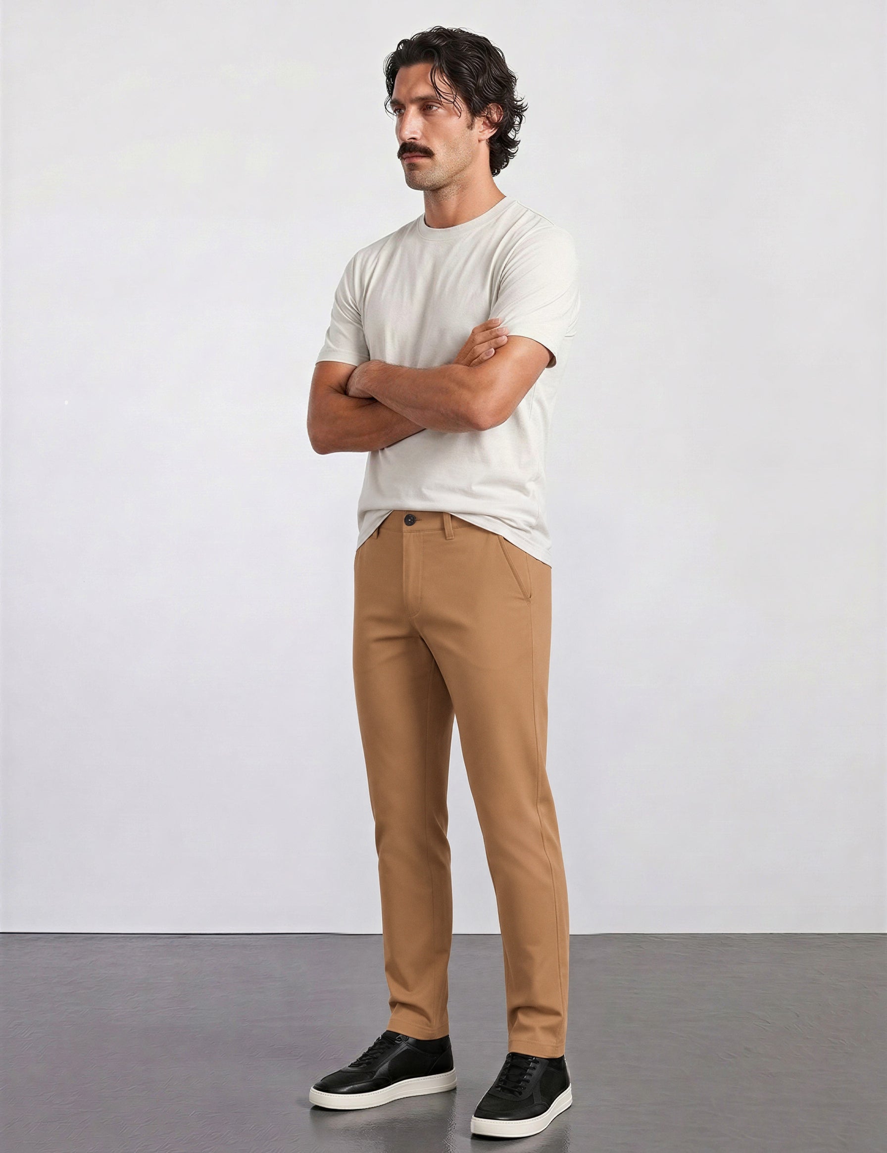 THE MOOVEX - CHINO PANTS - CAMEL BROWN