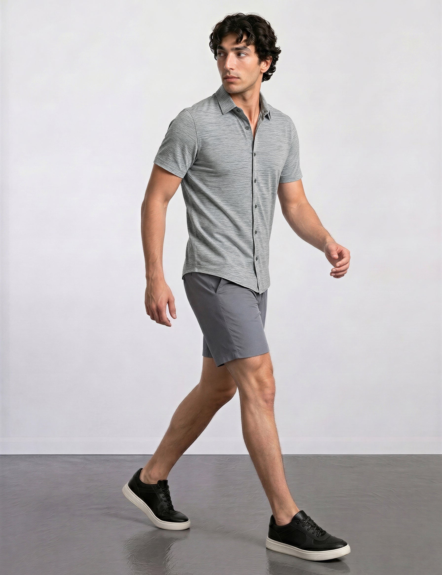 THE EVERYDAY - MELANGE SHIRT - GREY BLEND