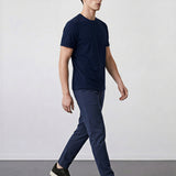THE ACTIVE - SLIM HALF TEE - NAVY BLUE