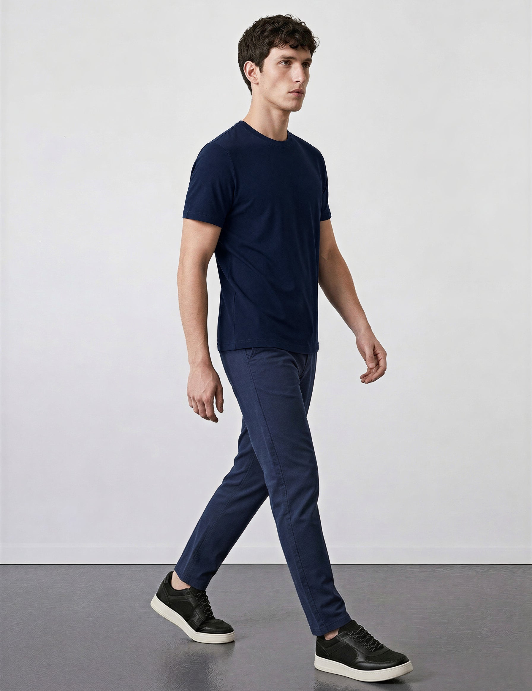 THE ACTIVE - SLIM HALF TEE - NAVY BLUE