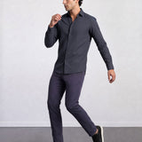 THE PIQUÉ FLEX - SLIM FULL SHIRT - NAVY BLUE