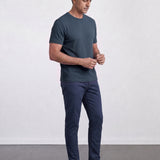 THE FLEX - PIMA TEXTURED HALF TEE - NAVY BLUE