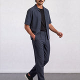 THE CITY PLEAT - RELAXED PANTS - NAVY BLUE