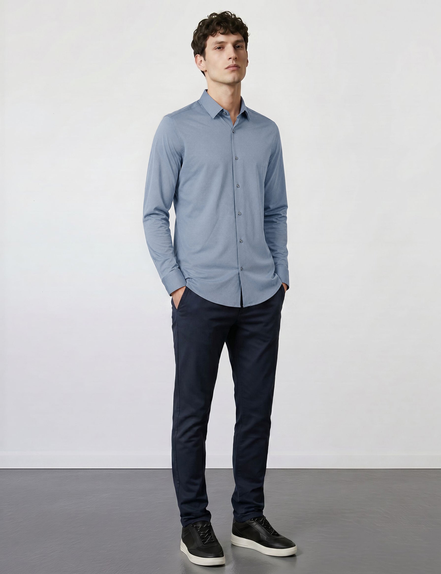 THE HYPERFLEX - SLIM FULL SHIRT - LIGHT BLUE