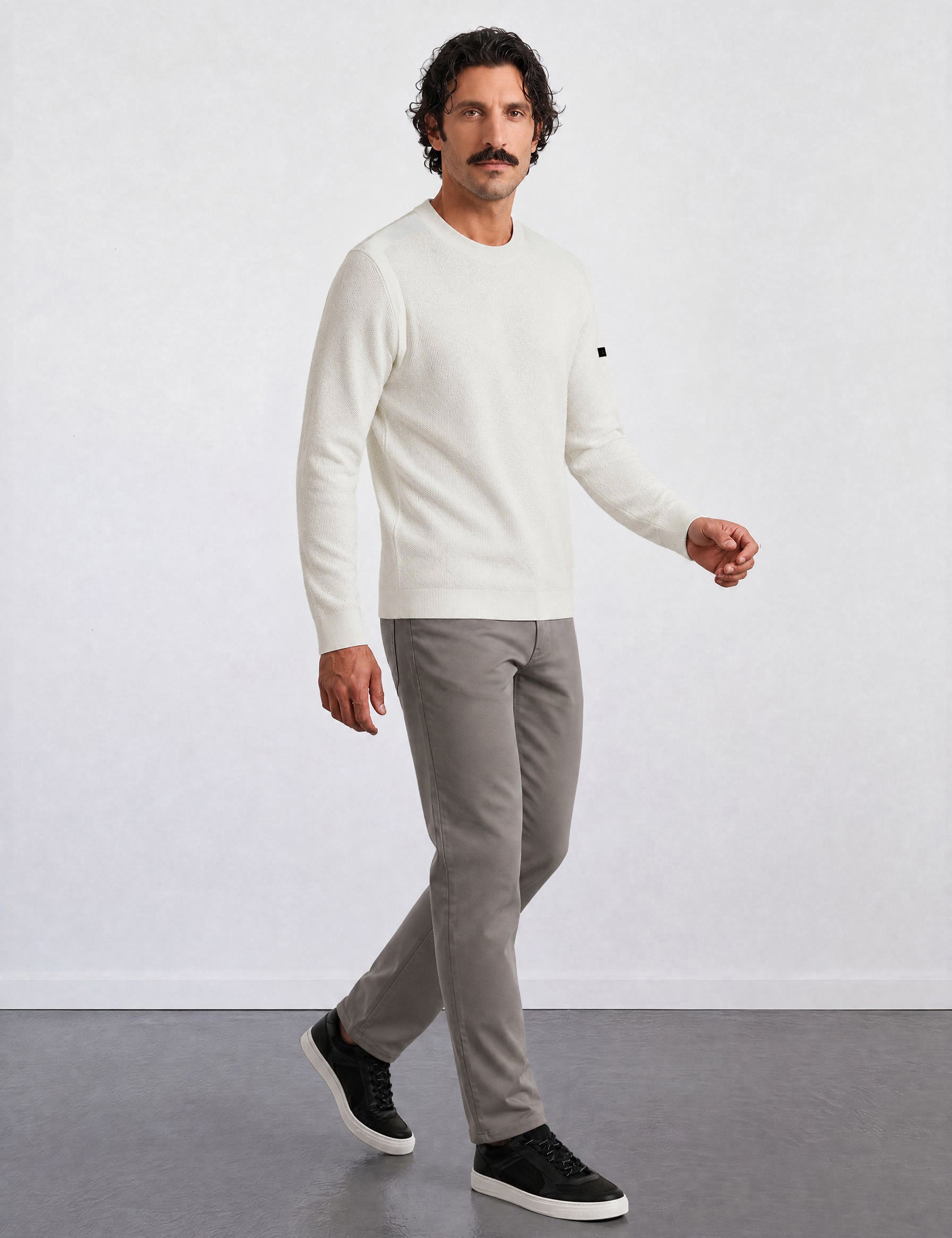 THE SOFT EASE - JACQUARD SWEATER - OFF WHITE