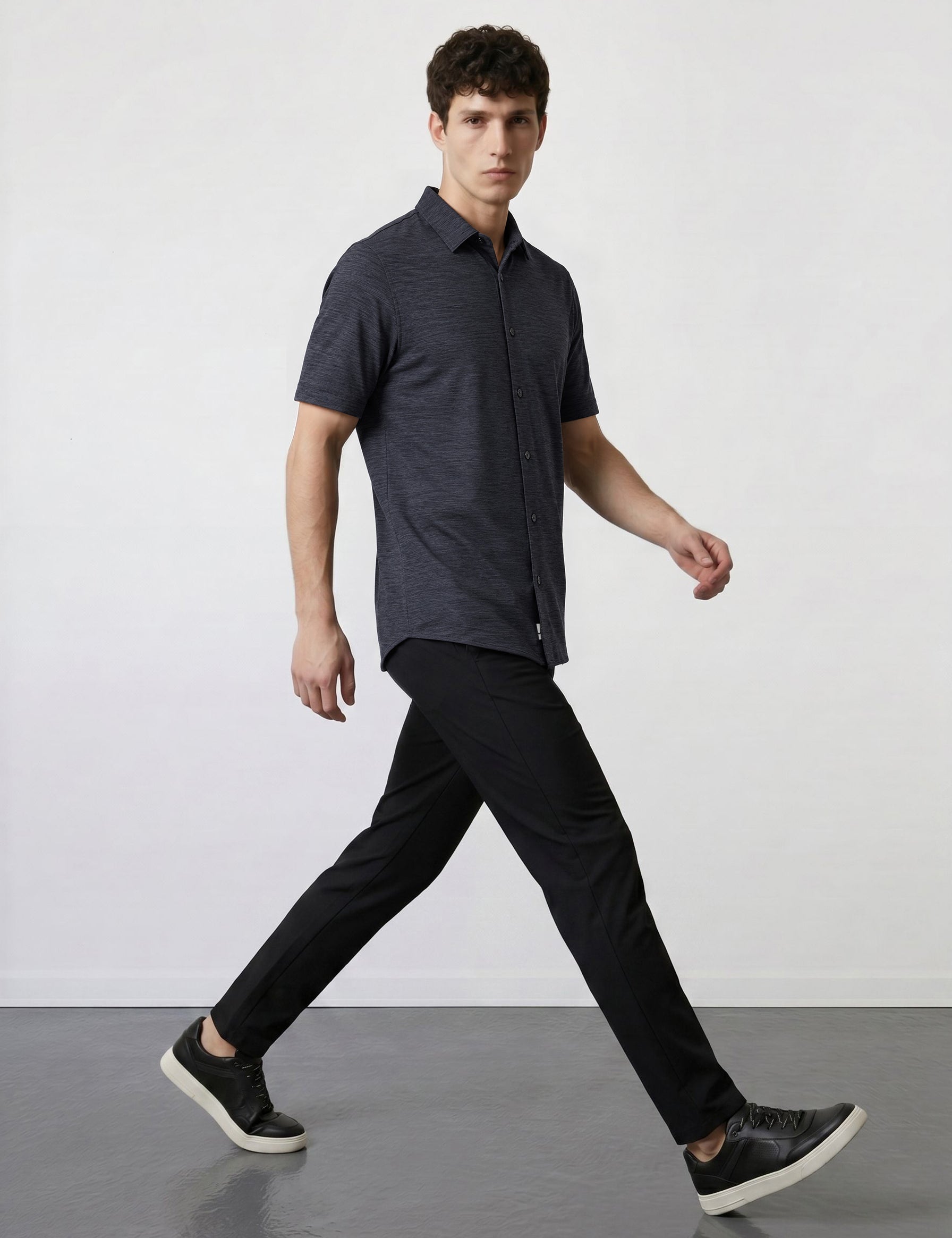 THE EVERYDAY - MELANGE SHIRT - BLACK MELANGE
