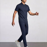 THE APEX - QUARTER ZIP POLO - NAVY BLUE