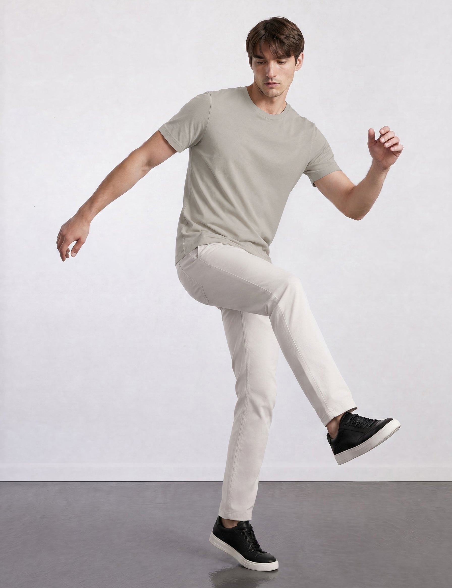 THE FLEX - PIMA HALF TEE - BEIGE
